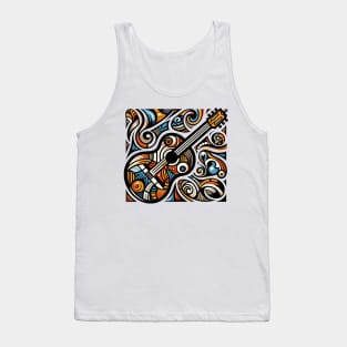 Guitar illustration. Guitar illustration in cubist style Tank Top